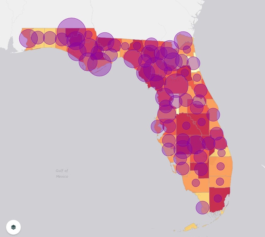 Driver's License Suspensions for Unpaid Fines and Fees in Florida - Map